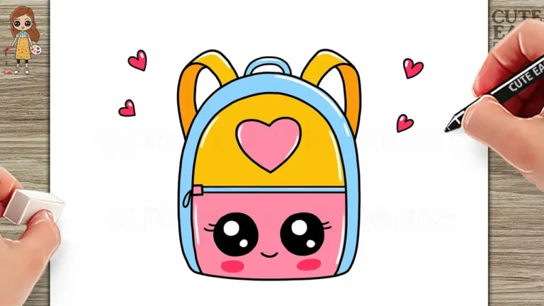 How to Draw School Bag Cute and Easy