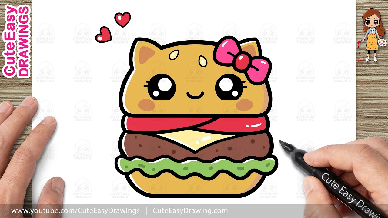How to Draw a Cute Burger