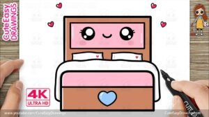 How to Draw a Cute Kawaii Bed