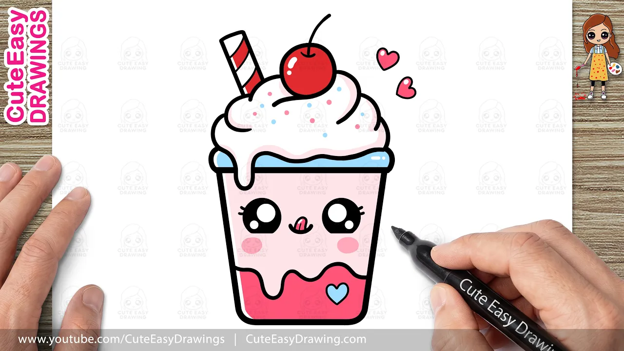 How to Draw a Cute Kawaii Milkshake