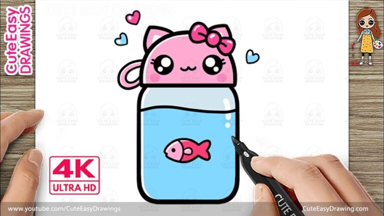 How to Draw a Cute Kitty Water Bottle