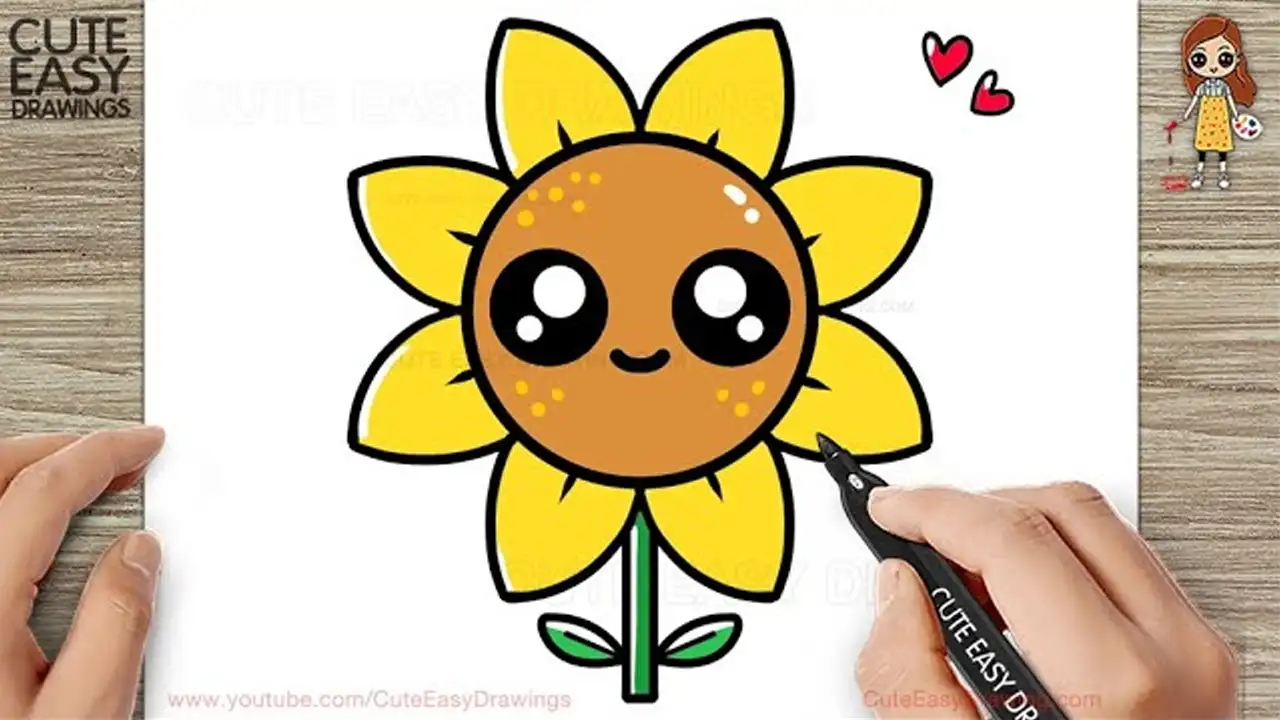 How to Draw a Cute Sunflower Easy